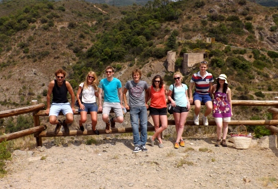 Most of the group at the site of the burst dam